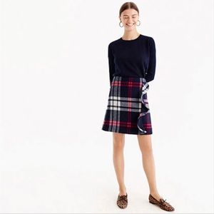 J. Crew plaid wool mini skirt.